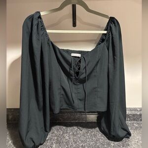 Abercrombie & Fitch Black Smocked Blouse size M
